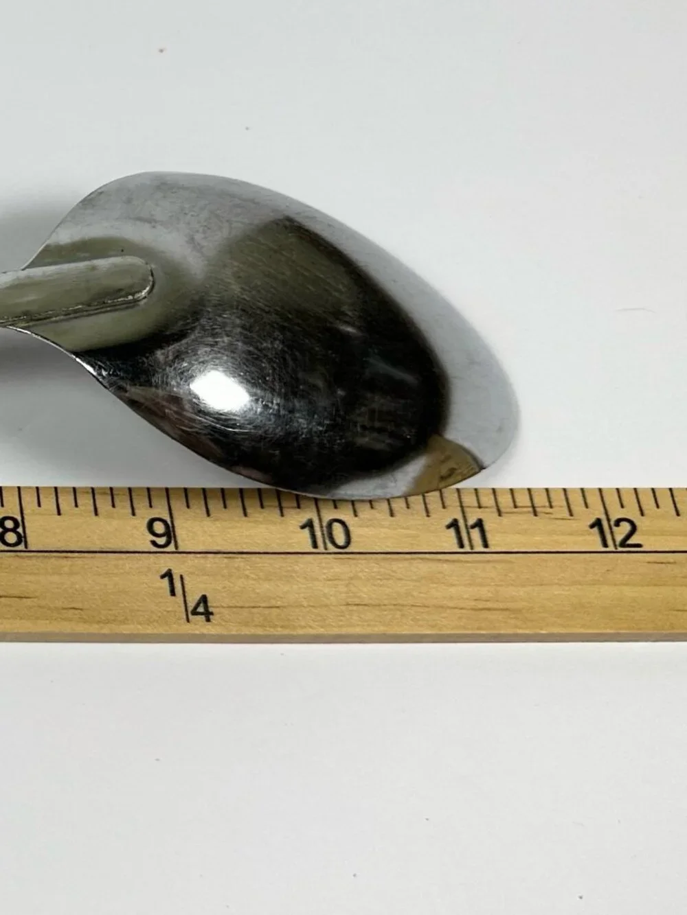 Vintage EKCO USA Stainless Steel Serving Spoon Black Plastic Handle Utensil MCM